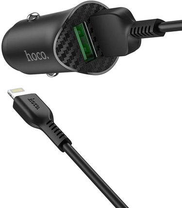 Car charger "Z39 Farsighted" QC3.0 dual port set with Lightning cable Black