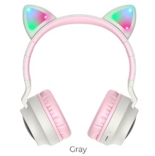 Headphones "W27 Cat ear" wireless wired Gray