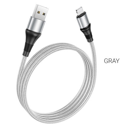 Cable USB to Lightning "X50 Excellent" charging data sync Gray