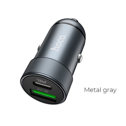 Car charger "Z32B Speed up" PD+QC3.0 Metal gray
