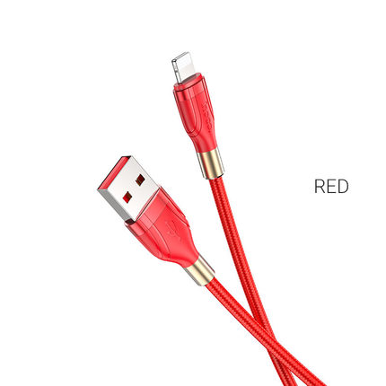 Cable USB to Lightning "U92 Gold collar" charging data sync Red