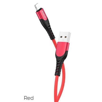 Cable USB to Lightning "U80 Cool silicone" charging data sync Red