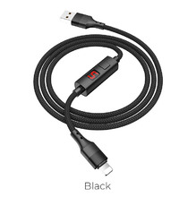Cable USB to Lightning "S13 Central control" charging data sync with timer Black