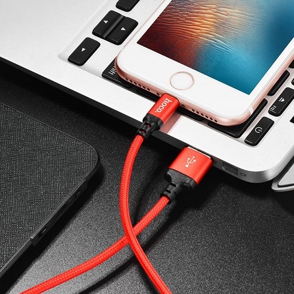 Cable USB to Lightning "X14 Times speed" charging data sync canned package 1m Red