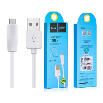 Cable USB to Micro-USB "X1" charging data sync 1m White