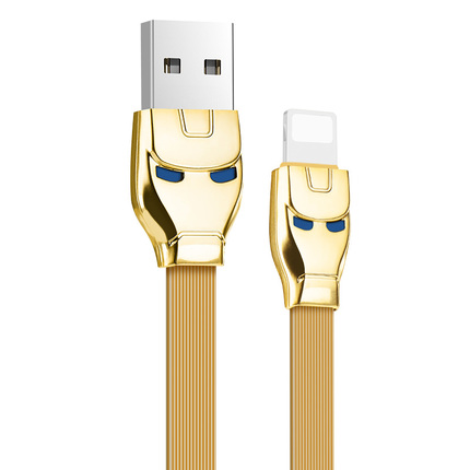 Cable USB to Lightning "U14 Steel man" charging data sync 1.2m Gold