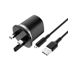 Wall charger "C46 Luster power" UK charging adapter set with Micro-USB cable Black