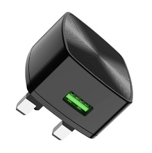 Wall charger "C70B Cutting-edge" single port QC3.0 UK Black