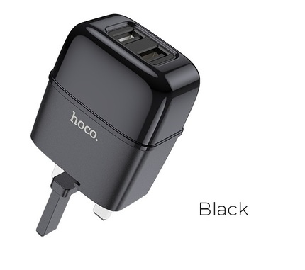 Wall charger "C77B Highway" dual port charger UK plug Black