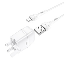 Wall charger "C77B Highway" dual port charger UK plug set with Micro-USB cable White