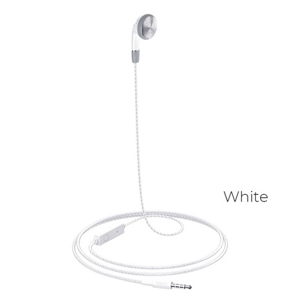 Wired earphone 3.5mm "M61 Nice tone" single ear with microphone White