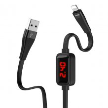 Cable USB to Lightning "S4" charging data sync with timer 1.2m Balck