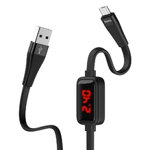 Cable USB to Micro-USB "S4" charging data sync with timer 1.2m Black