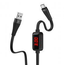 Cable USB to Type-C "S4" charging data sync with timer 1.2m Black