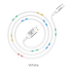 Cable USB to Type-C "U63 Spirit" charging data sync with backlight 1.2m White