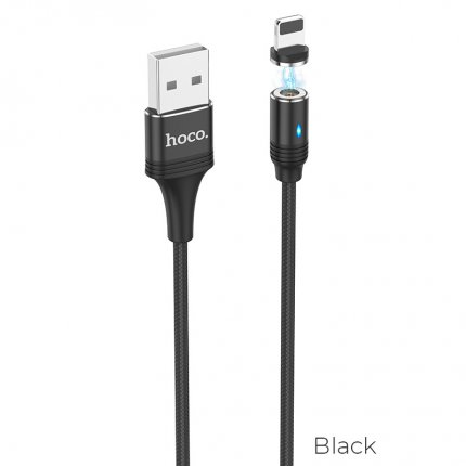 Cable USB to Lightning “U76 Fresh” for charging magnetic 1.2m Black