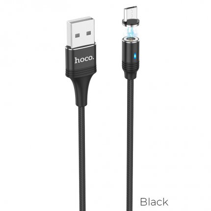 Cable USB to Micro-USB “U76 Fresh” for charging magnetic 1.2m Black