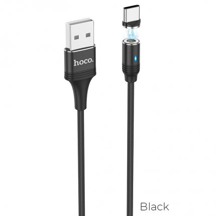 Cable USB to Type-C “U76 Fresh” for charging magnetic 1.2m Black