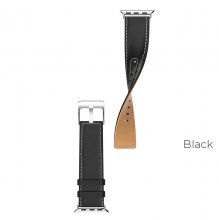 Watchband for Apple Watch series 4 / 3 / 2 / 1 “WB04 Duke series” 40mm leather Black