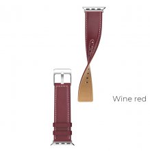 Watchband for Apple Watch series 4 / 3 / 2 / 1 “WB04 Duke series” 40mm leather Red