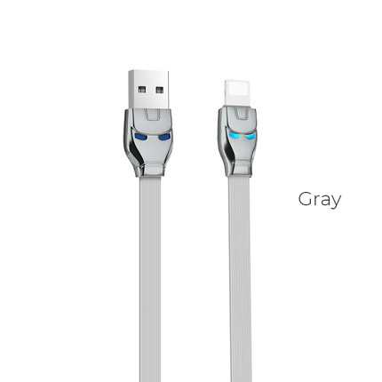Cable USB to Lightning "U14 Steel man" charging data sync 1.2m Gray