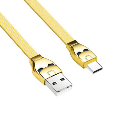Cable USB to Type C "U14 Steel man" charging data sync 1.2m Gold